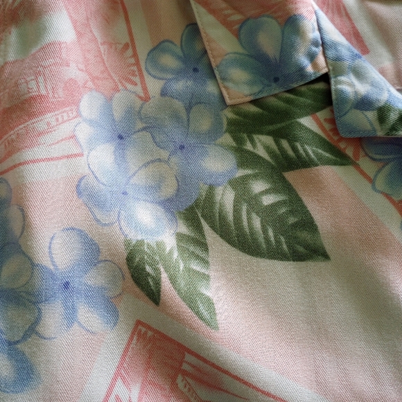 La Cabaña Hawaiian Shirt Light Pink L Vintage VLV Tiki - Picture 4 of 4